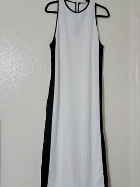 Zara Black & White Sleeveless Maxi Colorblock Dress